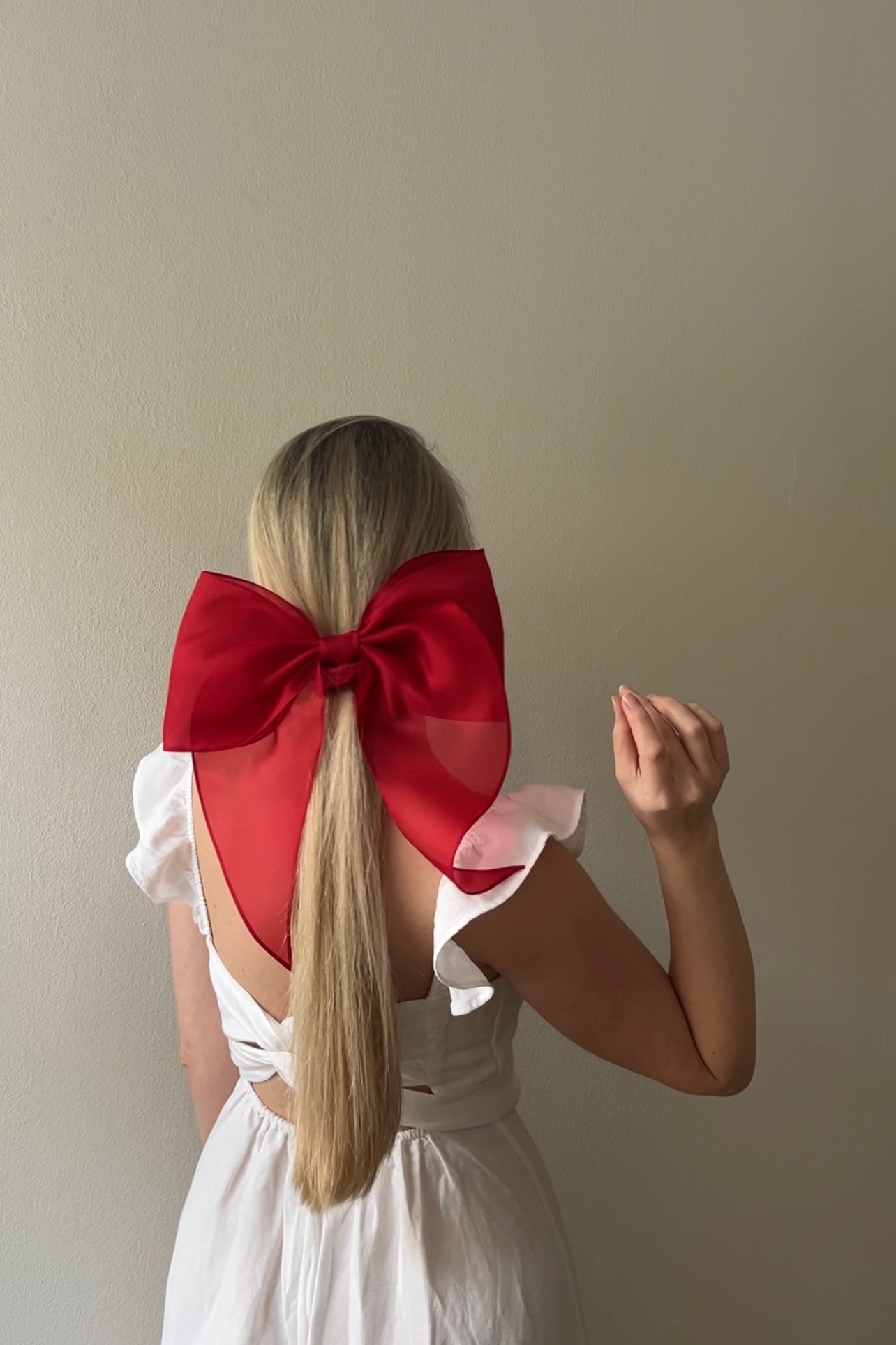 RED scrunchie bow