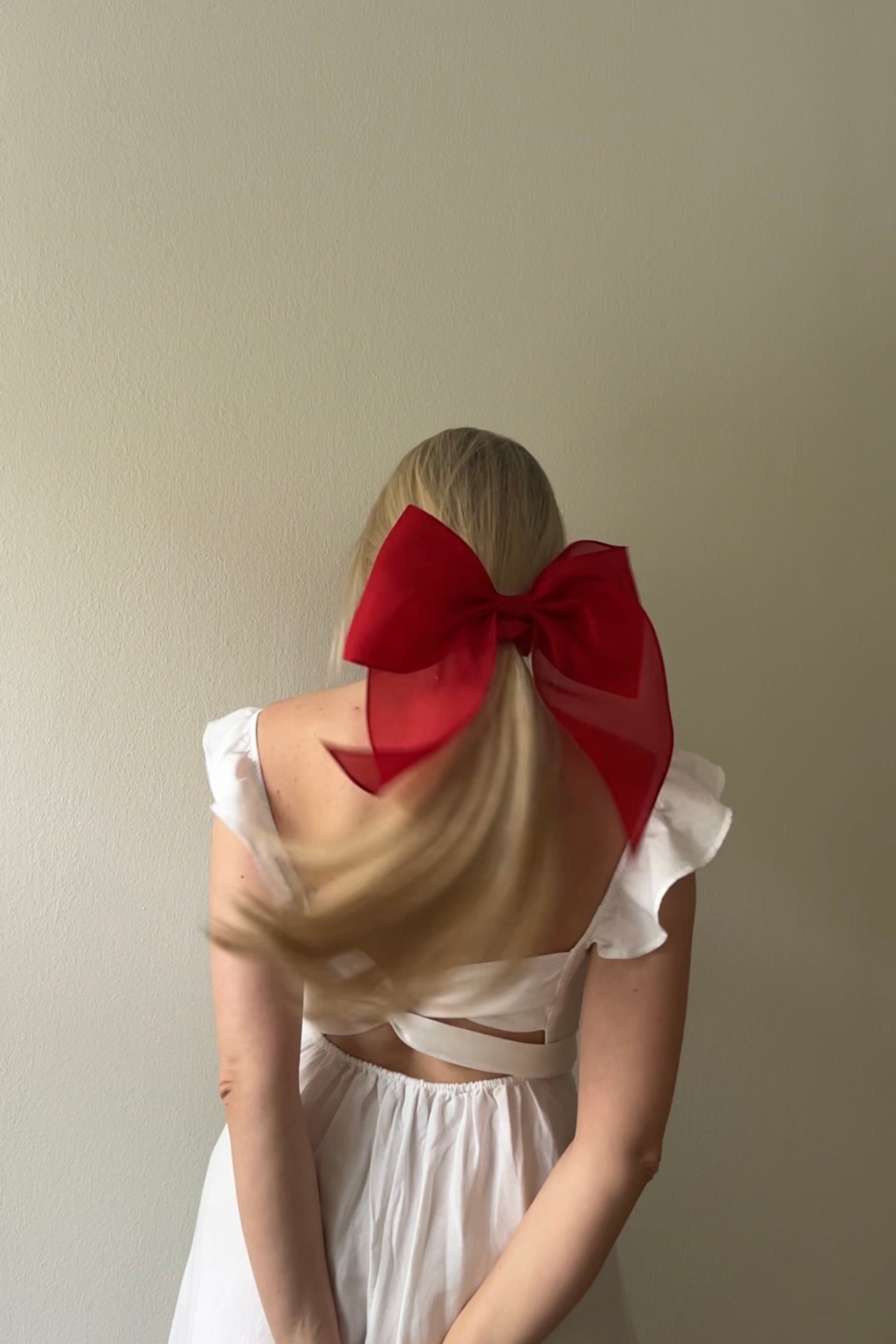 RED scrunchie bow