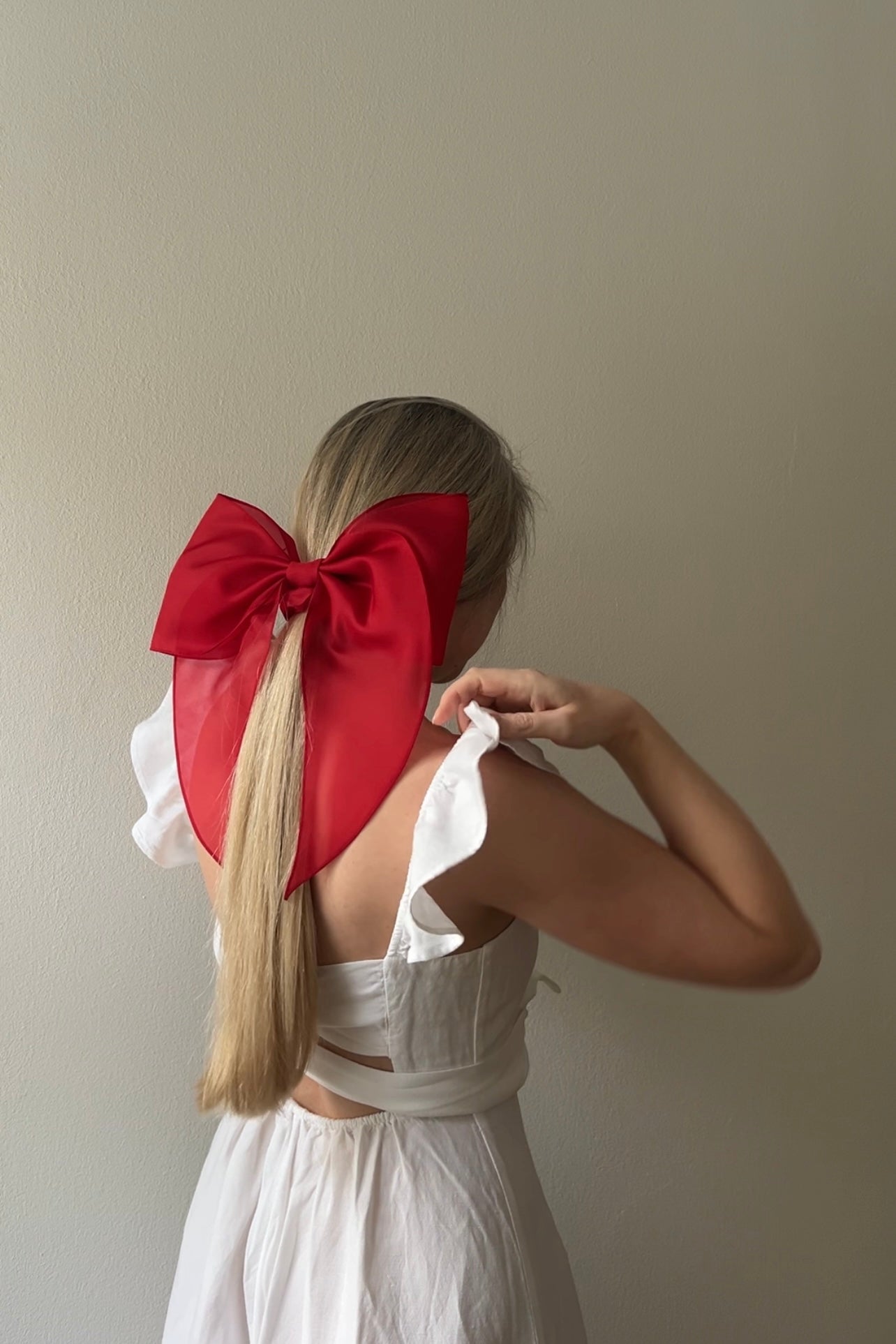 RED scrunchie bow