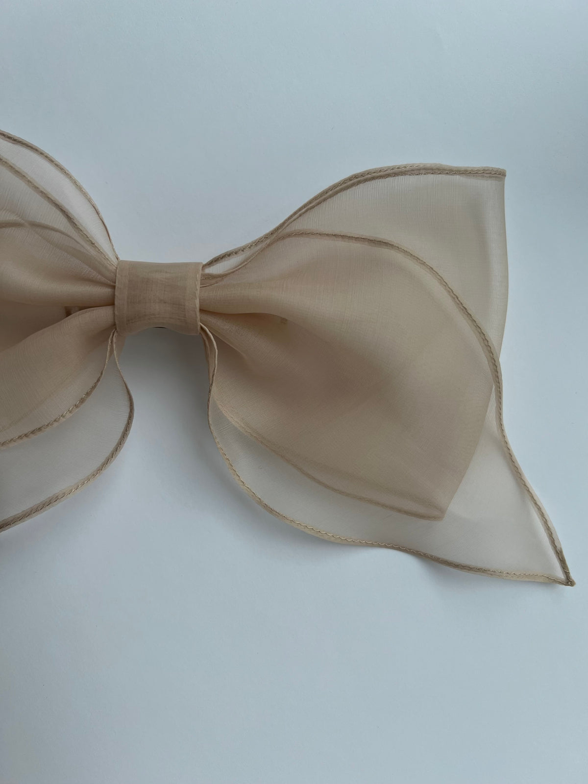 BEIGE barrette bow M-size