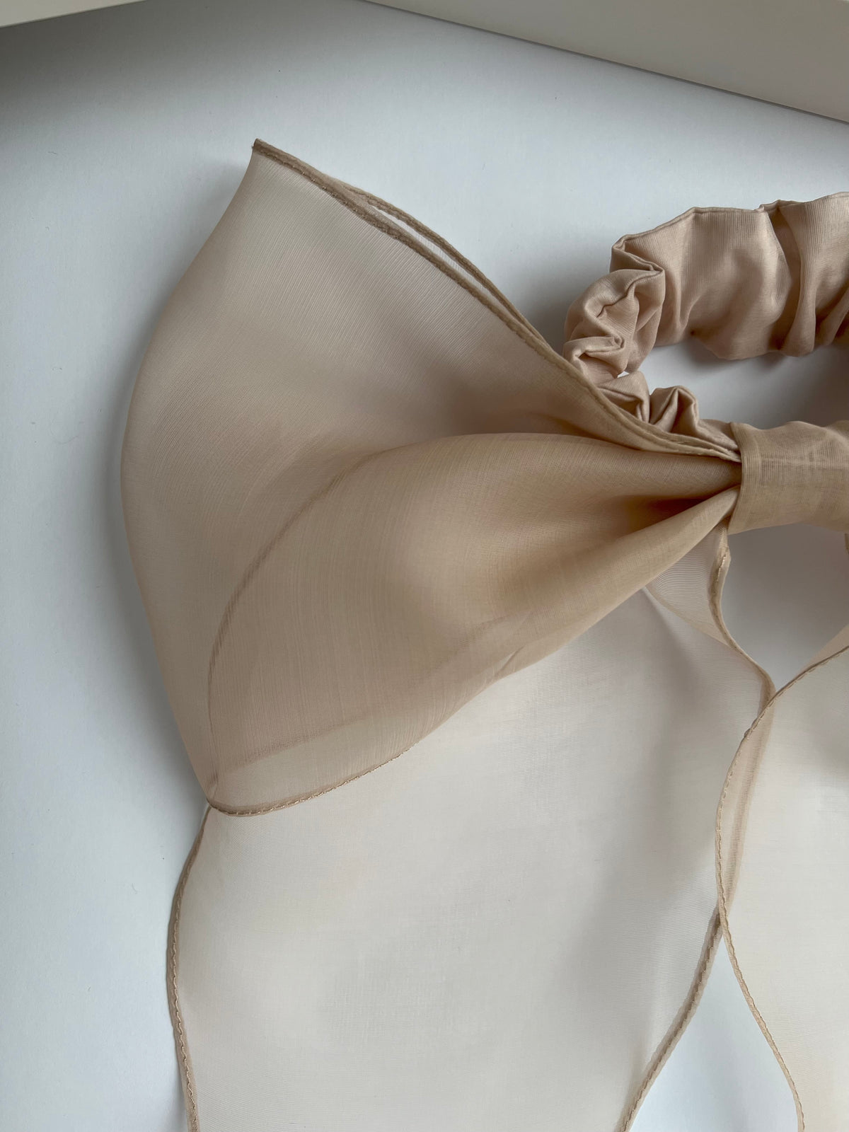 BEIGE scrunchie bow