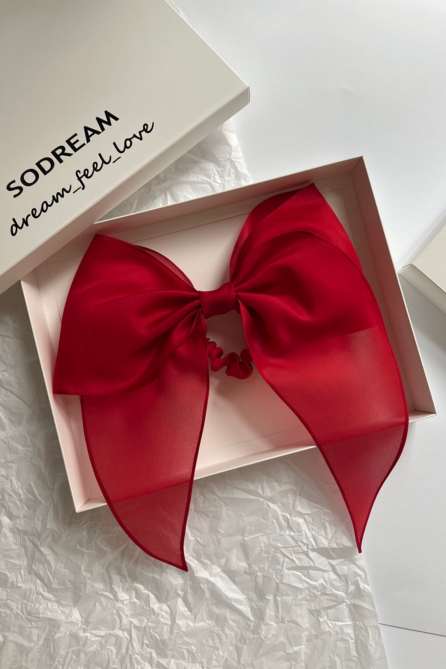 RED scrunchie bow